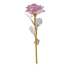 LED金箔玫瑰花, 鋁膜七彩粉色, 1個