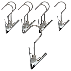 雙手萬能 不鏽鋼旋轉快收夾 8入組 夾頭包塑 防刮無痕, 不鏽鋼色, 1組