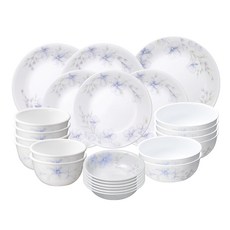 Corelle 康寧 Lapinue 6人份圓形餐具組, 飯碗330ml*6+湯碗480ml*6+小菜碟*6+小圓盤*3+中圓盤*2+大圓盤*1, 30005, 1組