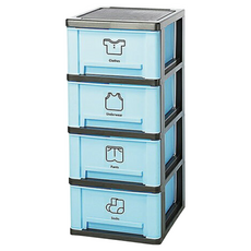 KEYWAY 聯府 亞士都四層櫃 附輪 FV-401, 藍色, 4個