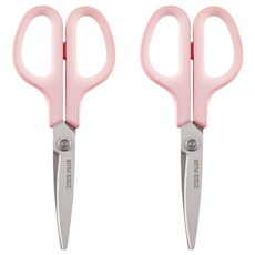 PLUS 普樂士 30度弧線抗菌剪刀，輕鬆剪切, 粉色, 2支