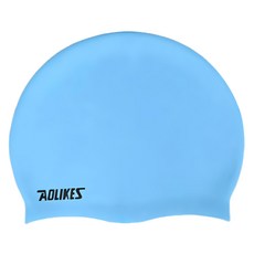 AOLIKES 奧力克斯 成人泳帽 YM-5010 藍色 均碼 舒適矽膠 男女通用, 1個