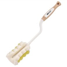 MOYUUM 360度旋轉海綿奶瓶刷, 米色, 輕鬆清潔無死角，呵護寶寶健康, 1入