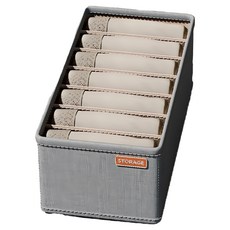 S-SportPlus+ 內衣收納盒 7格 小 淺灰橘標 抽屜分隔收納盒, 1個