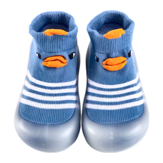 兒童款 寬頭防滑透氣膠底學步鞋 高筒