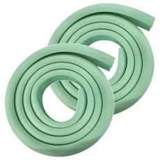 加厚泡棉寶寶保護防撞條, 柔軟高彈, 減少碰撞傷害, 自由弧度, 搭配防撞角, 多方位保護寶寶, 200 x 3.5 x 1.2cm, 藍綠色, 2條