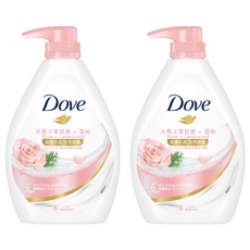 多芬 玫瑰水嫩沐浴露, 雙重養膚鎖水配方，持久水潤, 無皂鹼配方，溫和不刺激, 900g, 2瓶