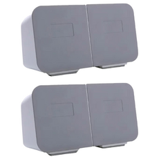 FAmILyLIFE 生活 日式無痕壁掛雙格收納盒 A-051 20.2 x 11 x 6.4cm, 煙灰色, 2個