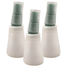 矽膠油刷罐 Set 3個 食品級矽膠材質 耐高溫易清洗不變形, 藍色, 1組