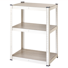 TRUELIFE OUTLET 三層變形鐵架 穩固耐用 多層收納層架, 淺木色, 1個