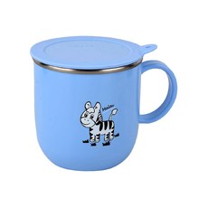 ZEBRA THAILAND 兒童馬克杯 附蓋 250ml, SUS304不銹鋼, PP聚丙烯材質, 顏色隨機, 1個