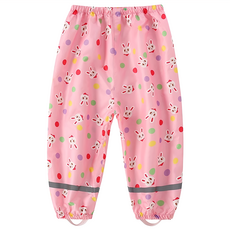 愛北鼻 兒童款 透氣防水雨褲, 萌兔粉, XL(115~130cm), 1件