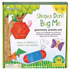 Learning Resources 幾何拼圖, Shapes Don't Bug Me geometry activity set, 1盒, 156pieces