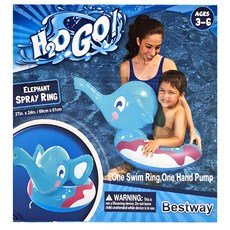 Bestway 加厚兒童造型泳圈, 大象噴水圈，適用年齡3-6歲, 顏色隨機, 1個