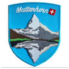 A-ONE 匯旺 地標造型刺繡 7.5 x 6 CM 台灣製, NO.192 瑞士 馬特洪峰 湖倒影, 1個