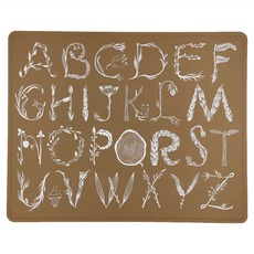 By Lille Vilde 矽膠多功能墊 英文數字款 100%食品級矽膠, 54.5 x 43.5 cm, 大地棕, 1個