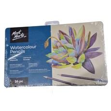 Mont Marte 蒙瑪特 水彩色鉛筆鐵盒套組 36色 高級顏料, 1盒