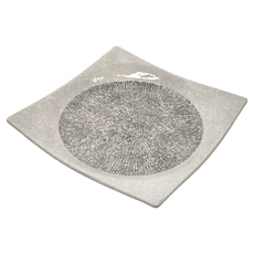 美濃燒 灰十草23角皿 日本製 23公分 日式陶瓷角盤 小菜盤, 1個, 混和顏色