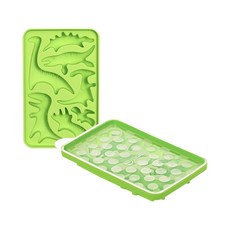 sillymann 矽膠恐龍冰塊模具，100%鉑金矽膠, 綠色, 1個