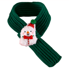 Pet Life 夢幻針織毛線可愛造型寵物圍巾 M 針織保暖 寵物時尚配件, 聖誕雪人, 1條