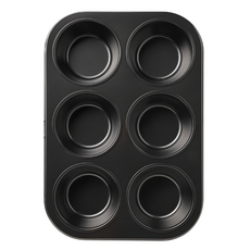 三箭牌 迷你六連烤盤 圓杯形 鋼材+矽利康不沾塗層 耐熱220°C, 1個