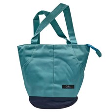 E.City 日式加厚牛津布拼色保溫包 - 湖藍/深藍/淺灰, 上寬30.5cm 高23.5cm 圓底19 x 19cm 提把14cm, 1個