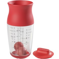 LeKue 雙球麵糊搖搖杯 紅色 700ml 輕鬆製作鬆餅薄餅, 1個