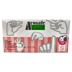 Arosafe 無粉塑膠手套 觸感柔軟 台灣製造 不含塑化劑, 透明色, S, 1盒