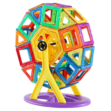 葉子小舖 百變磁力片 84p Set 大號, 收納盒+摩天輪支架+車輪, 可水洗, 1組