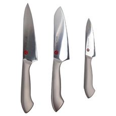 SHIMOMURA 下村 鉬釩鋼庖丁三入組菜刀套裝, 三德刀 + 主廚刀 + 水果刀, 1組