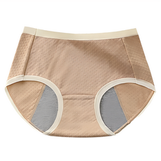 bebehome 5A石墨烯抗菌加寬加大防漏生理內褲 - XL, 淺咖色