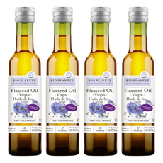 BIO PLANETE 碧歐星球 天然初榨亞麻仁油 法國原裝進口 堅果香氣濃郁清新 適合沙拉、薯條炸物類搭配, 250ml, 4瓶