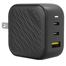 Timo 浪紋造型 1A+2C電源充電器 65W, 黑色, 1個