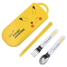 Skater 抗菌兒童餐具三件組, 湯匙 + 叉子 + 筷子, 皮卡丘, 1組