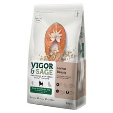Vigor&Sage 小型成犬百合根美毛草本無穀乾糧, 6kg, 鮭魚, 1袋