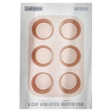 CHEFMADE 學廚 香檳金 6杯不粘馬芬盤, 27 x 18 x 3.2cm, 1個