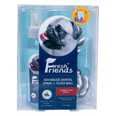 Fresh Friends 好口氣 高級寵物口腔噴劑 120ml + 潔牙棉繩, 1組