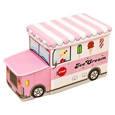 玩具收納箱 車頭粉紅, 25 x 44 x 32cm, 粉紅色, 1個