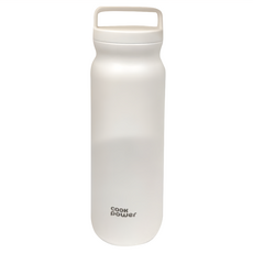 cook power 鍋寶 手提內陶瓷保溫保冷瓶 780ml, 304不鏽鋼內膽, 黑陶瓷易潔層, 防燙杯口蓋, 便攜式提把, 白色, 1個