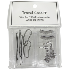 YAMADA 山田化學 旅行便攜小物多格收納盒 (髮夾/耳環收納), 1入, 透明