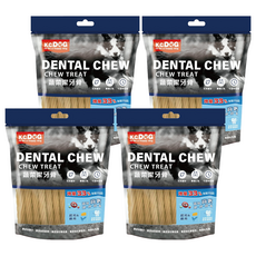 K.C.DOG 開心狗 螺旋潔牙骨, 好拿易攜帶，美味潔牙，無化學色素及基因改造成份，軟Q質地，老幼犬適用, 高鈣 + 起司, 400g, 4包