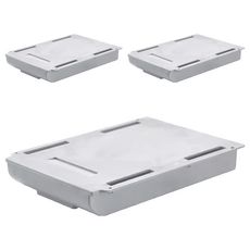 隱藏式桌下抽屜盒 ABS材質, 灰色, 3個