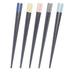 NEXCLEANS 舞水痕 日式六角筷組，雙色款，耐高溫，防滑，易於清洗, 5雙, 1組