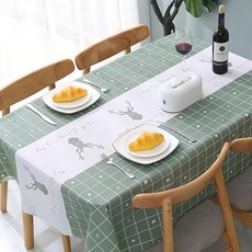 北歐風防水防油污餐桌墊 款式隨機 137 x 180cm, 顏色隨機, 1個