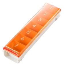 tescoma 7格一週藥盒 分裝盒 13 x 3.3 x 2cm 橘色 40g, 1個