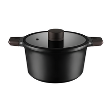 Kinyo IH減油陶瓷雙耳湯鍋 附蓋 4.7L, 24cm, PO-2377, 1個