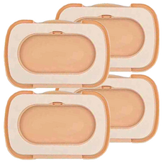 西松屋 Smart Angel 溼巾便利蓋, 可重複黏貼, 蜜桃橘色, 4個