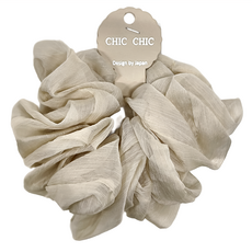 CHIC CHIC 日本造型大圈束, 布藝髮圈, 髮飾, 條紋白色
