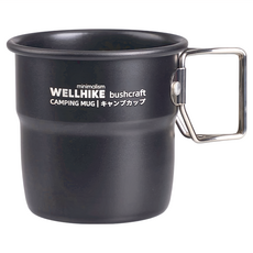 WellHike 玩客 BC硬氧鋁合金折疊杯 300ml, 黑色, 1個