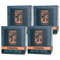 TRIBO COFFEE 衣索比亞 西達摩 濾掛式咖啡, 淺焙, 葡萄柚/花香/香草風味, 精品級阿拉比卡咖啡豆, 11g, 10包, 4盒